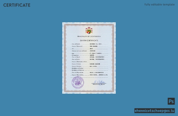 Liechtensteiner Personenstandsurkunde (PSD-Beispiel)